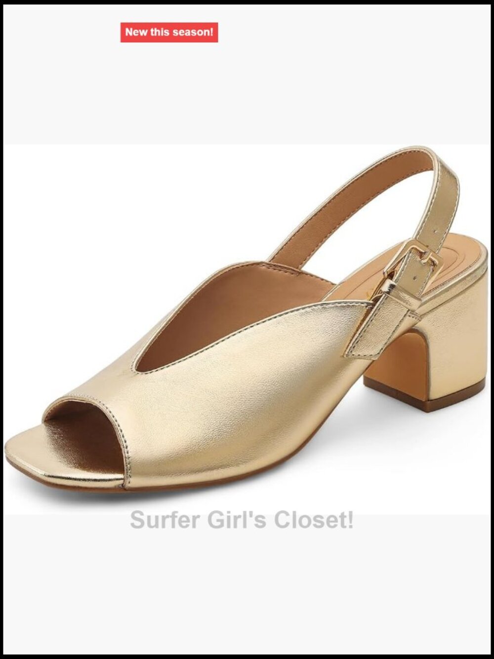 Women's Block Heel Sandals 2.5 Inch Square Peep Toe Slingback Dress Heels